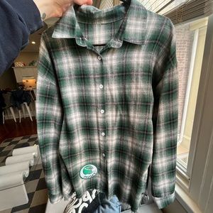 Vintage-style Eagles flannel with patchwork